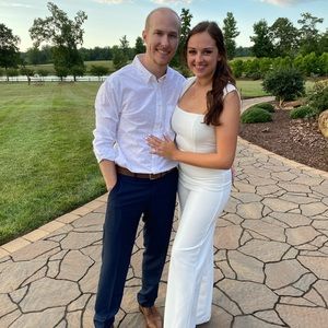 LULUS Enticing Endeavors White Jumpsuit